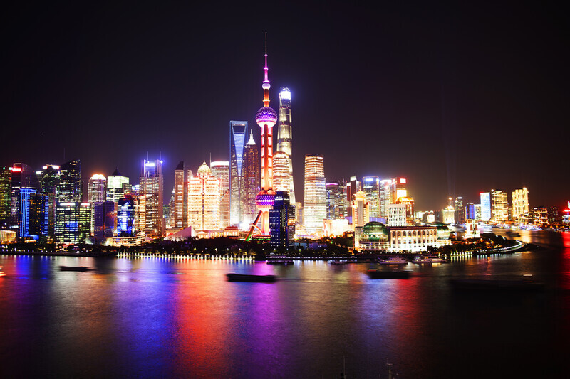 上海的夜景。（盖蒂图片社）