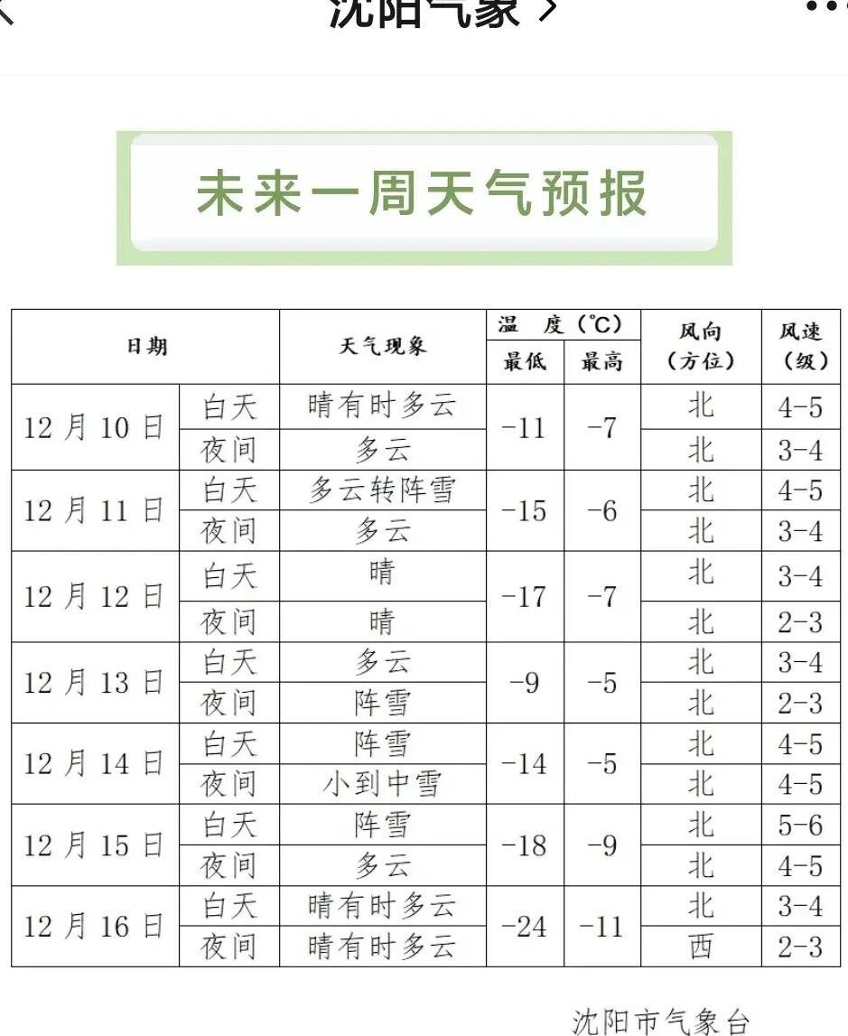 沈阳天气15天图片