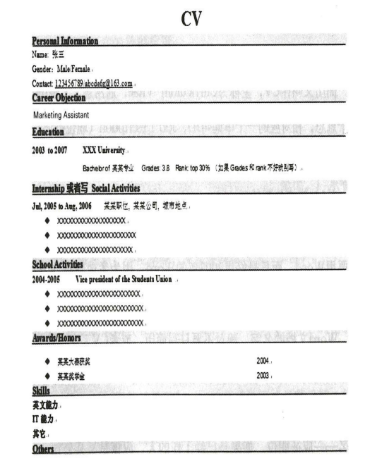 应聘外企简历怎么写_应聘外企经理简历模板_应聘简历经理模板外企可以写吗