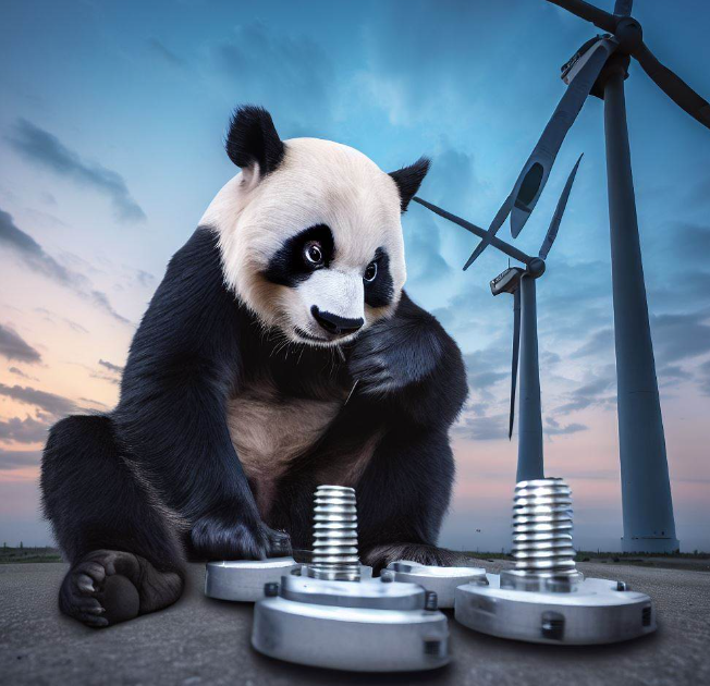 大熊猫在风场检查螺栓的制造过程中的应用