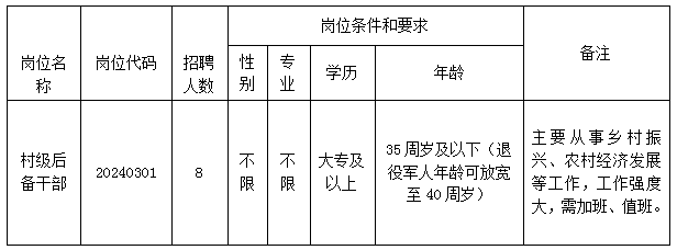 长丰县造甲乡2024年公开招聘村级后备干部公告