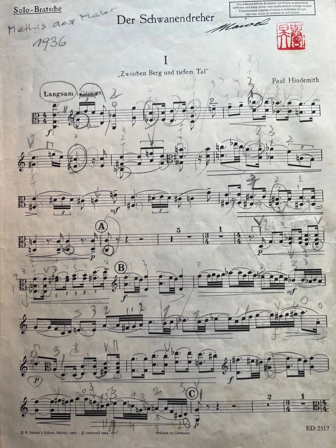当代中提琴曲目写作的创始人保罗.欣德米特(图6)