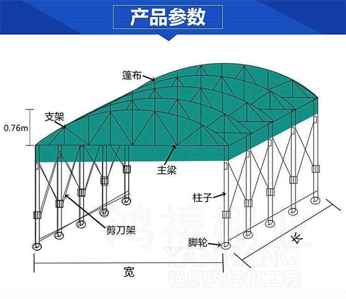 伸缩雨棚制作图纸图片