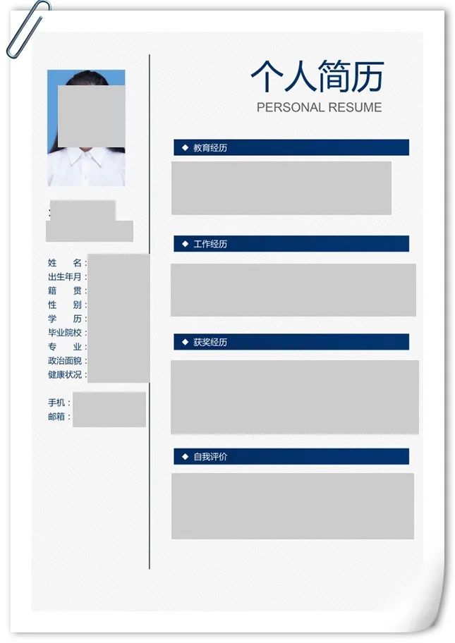 个人简历面试模板_面试简历模板_面试简历电子版模板