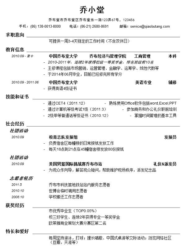 简历模板毕业药学生可以做吗_简历模板毕业药学生怎么写_药学毕业生简历模板