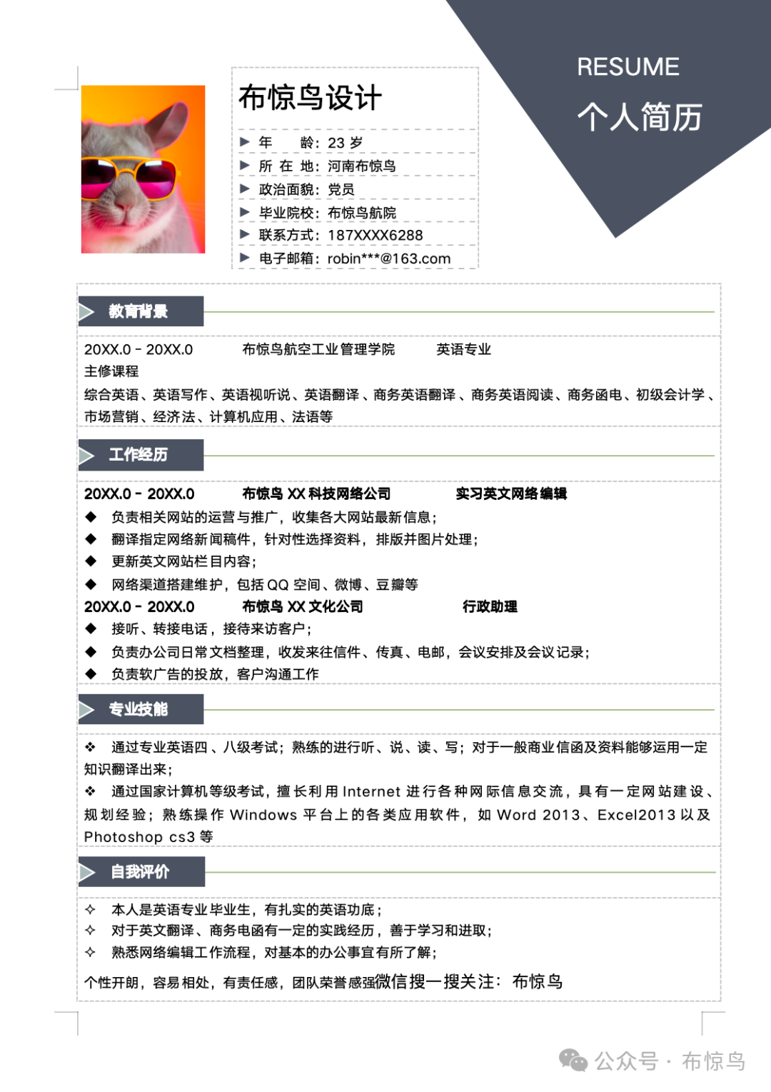应聘外企简历模板_应聘简历模板外企怎么写_外企的简历