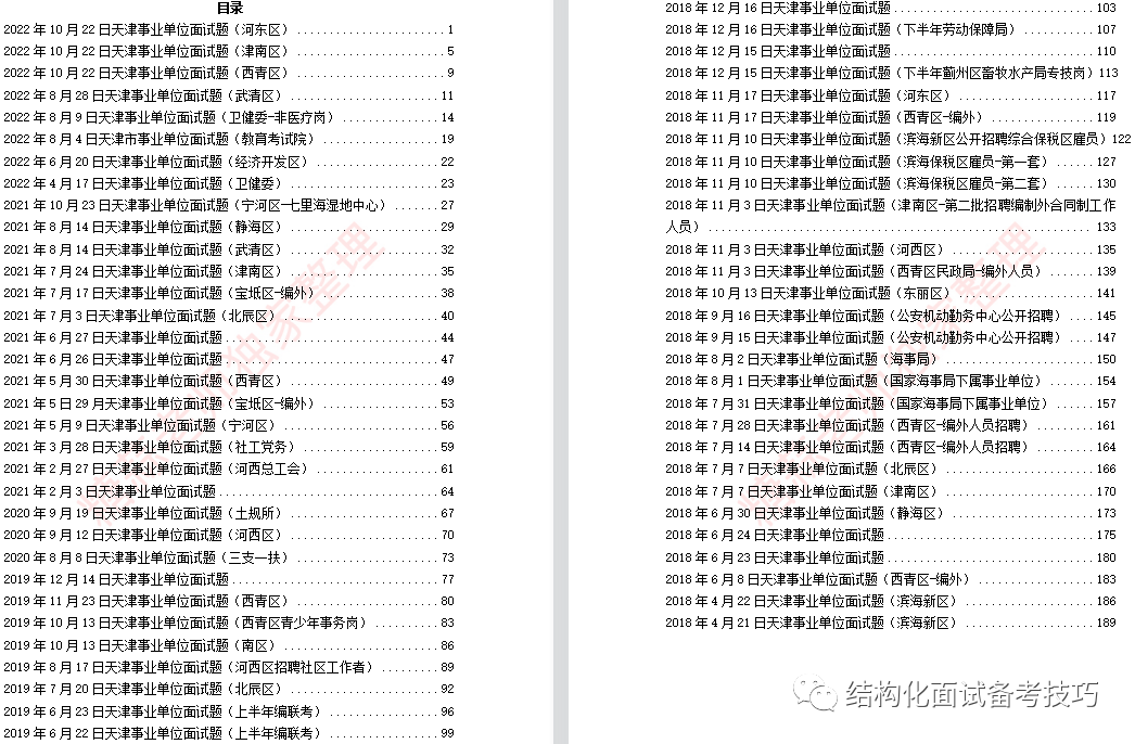 公考面试老师精心整理 61 套天津事业单位面试真题解析