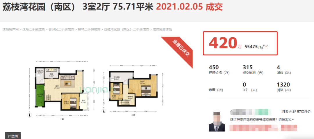 2021 年珠海二手房成交套数同比上涨 5.8%，香洲区成主力军