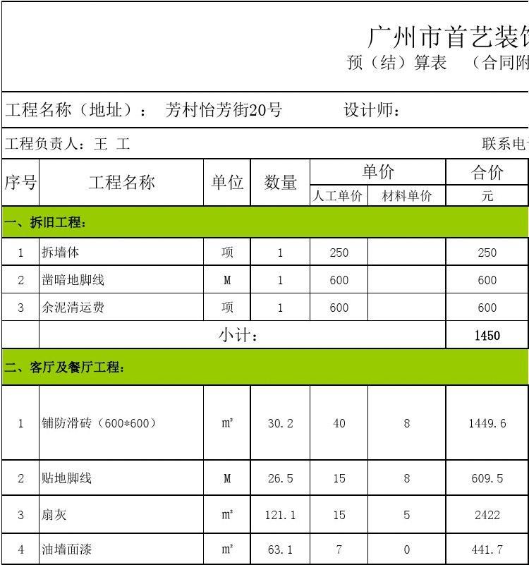 装修材料预算表_装修材料预算表格_预算装修表材料包括哪些