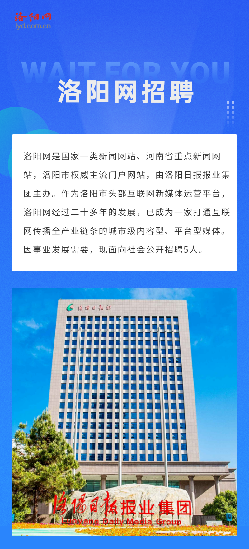 来了！洛阳网公开招聘