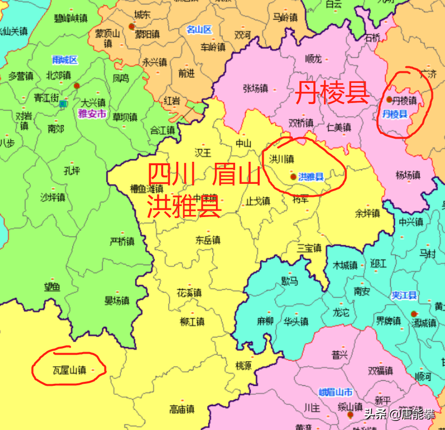 宜宾江安县和眉山洪雅县、丹棱县各乡镇人口与土地情况一览