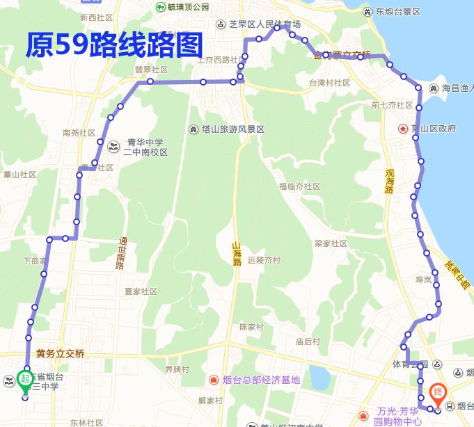 烟台公交车路线图_烟台公交车路线路线_烟台33路公交车路线