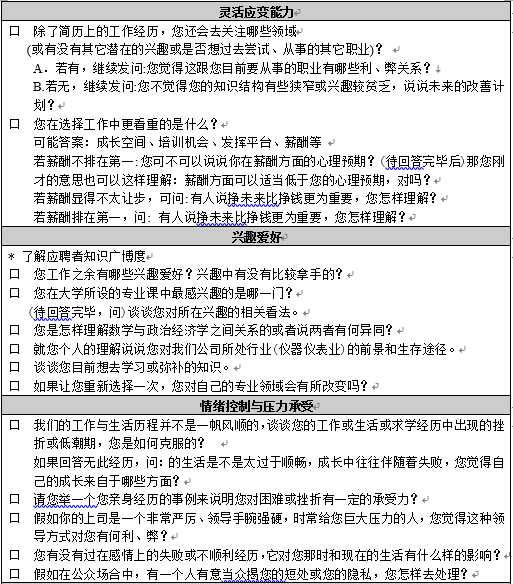 银行半结构化面试技巧_银行结构化面试经典套话_银行结构化面试技巧及试题