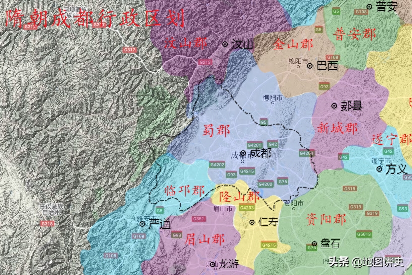 十四张四川成都历朝行政区划图，从古老的蜀郡到现代的成都