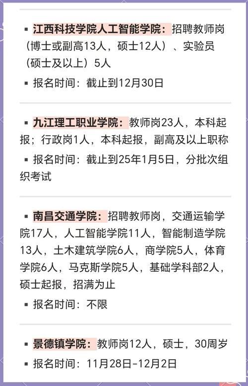 缺人！江西多所高校正在招聘