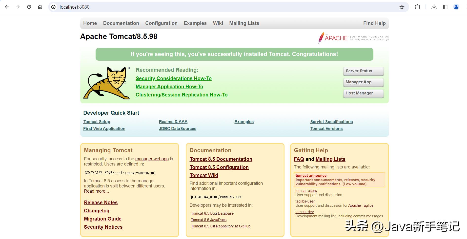 Tomcat 8 下载安装教程_intellij idea tomcat配置_Tomcat 目录结构详解