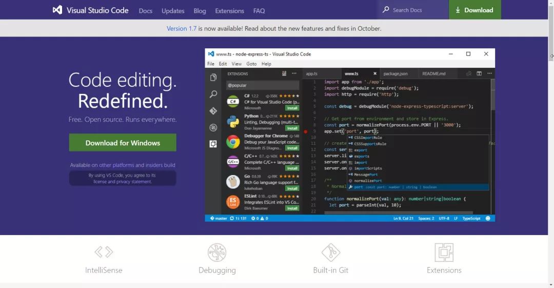  VS Code 智能补全功能 _sublime text程序图标_Visual Studio Code 开源跨平台编辑器 