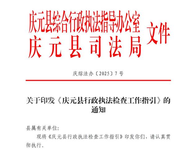 庆元工作_行政检查全流程标准化管理_庆元县行政执法检查工作指引