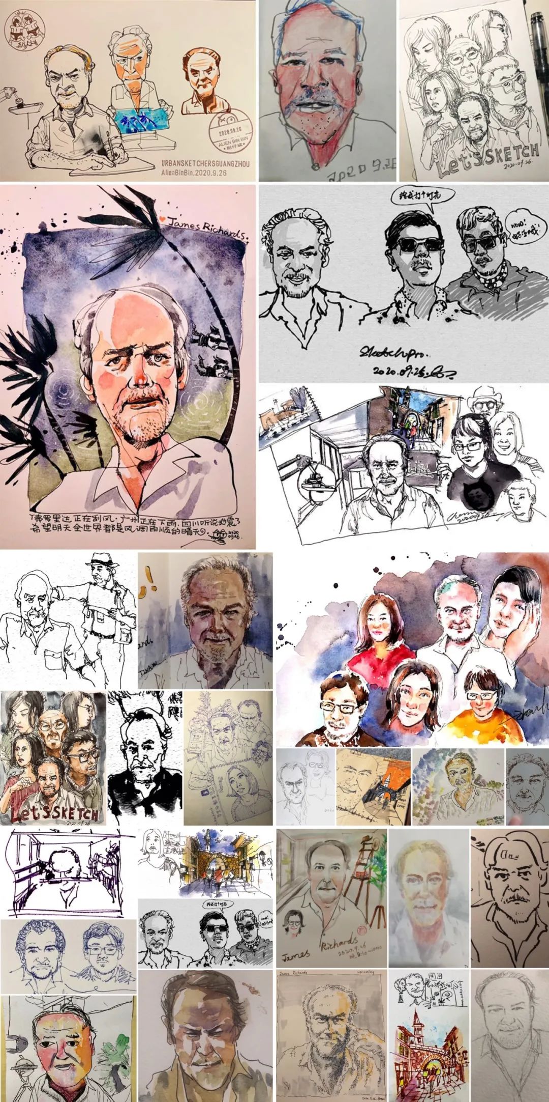 travel sketch_速写技巧 James Richards _ 速写旅行记录方法 