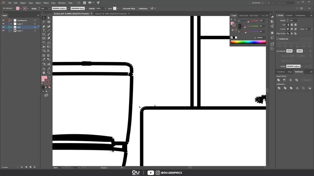 sketch如何导入ai文件_SketchUp 2019 建筑透视剖面图教程_SketchUp 3D模型导出AI