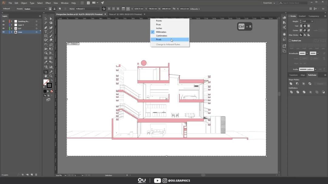 sketch如何导入ai文件_SketchUp 3D模型导出AI_SketchUp 2019 建筑透视剖面图教程