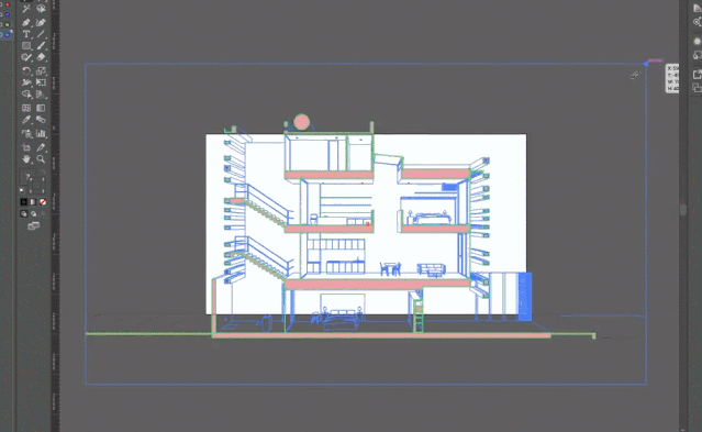 sketch如何导入ai文件_SketchUp 2019 建筑透视剖面图教程_SketchUp 3D模型导出AI