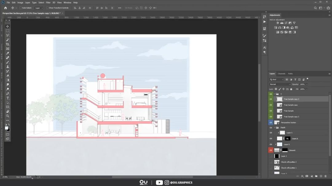 sketch如何导入ai文件_SketchUp 3D模型导出AI_SketchUp 2019 建筑透视剖面图教程