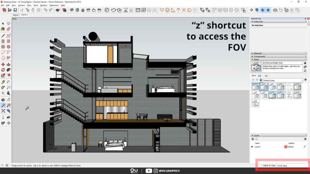 SketchUp 3D模型导出AI_SketchUp 2019 建筑透视剖面图教程_sketch如何导入ai文件
