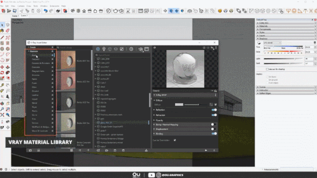 VRay 材质库使用技巧_SketchUp VRay 提高工作效率_sketch与sketchup